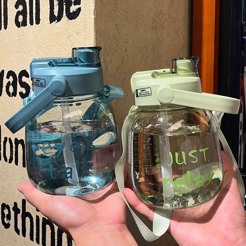 夏季爆款大容量大肚杯超萌女生夏天高颜值Ins水杯带吸管防烫网红