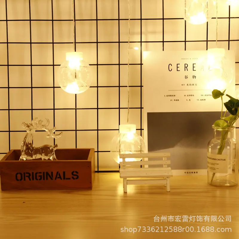 LED灯串许愿球满天星窗帘背景卧室圣诞装饰灯圆球心愿灯气泡挂灯