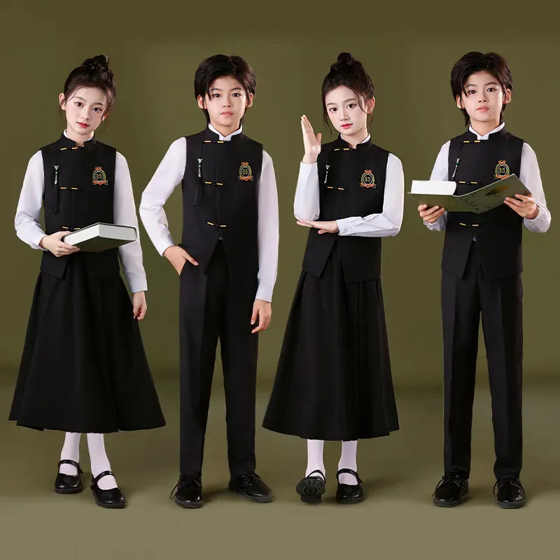 幼儿园园服中小学生大合唱诗歌朗诵演讲比赛新中式校服运动会班服