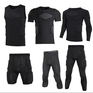 PRO运动蜂窝防撞背心护垫紧身衣篮球短裤训练防护短袖护甲衣裤