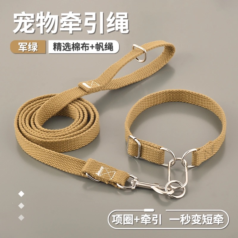 狗狗项圈脖圈小中大型犬专用遛狗牵引绳金毛马犬拉布拉多德牧链子