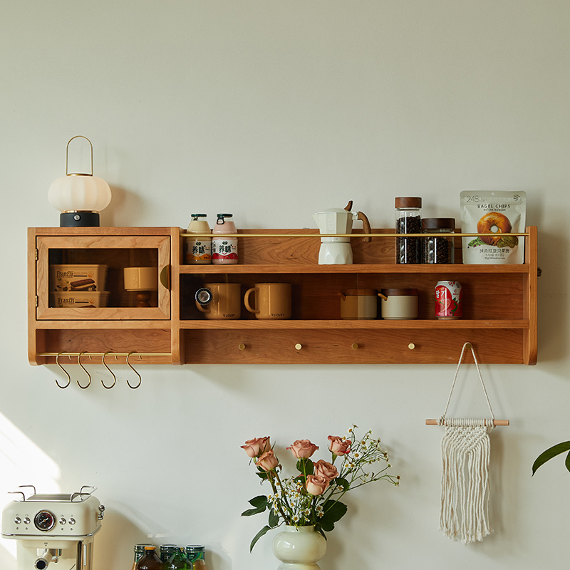 挂墙式壁柜，樱桃木，实木，餐边