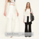出逃赤岗西 子 女秋设计感休闲喇叭裤 蕾丝拼接假两件白色西装 裙裤