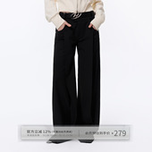 出逃赤岗西解构廓形低腰垂感黑色休闲裤 裤 男女款 宽松直筒阔腿西装