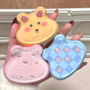 写海粉扑小熊饼干泡水大加厚棉花糖独立包装新手学生党平价粉扑