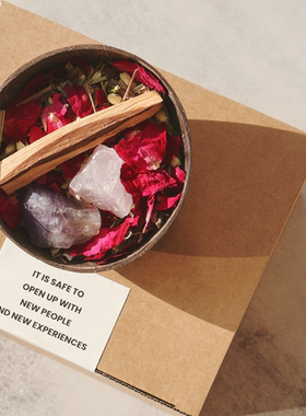 粉水晶净化充能草本能量碗