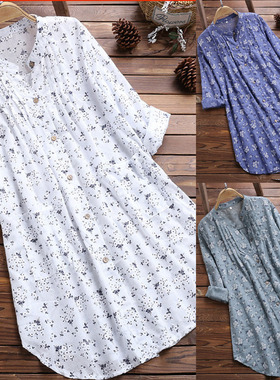 Women Loose Long Sleeve Tunic Tops Casual Blouses Plus Size
