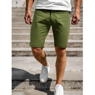 Summer White Black Men Denim Shorts Slim Short Pants 男短裤