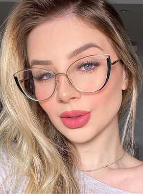 眼镜防蓝光镜平光镜女cat eye glasses frame for women очки
