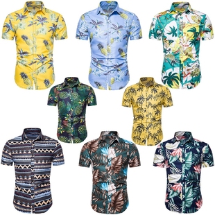 style Vacation Hawaiian Clothing Shirts Men