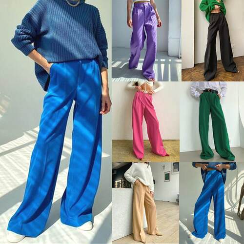 Straight suit pants High waist casual suit pants female