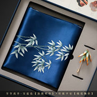 Suzhou embroidery silk scarf, women's velvet flower brooch gift box, Chinese-style business souvenir, mulberry silk scarf for mom thumbnail 7