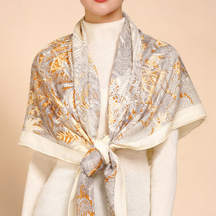 围巾披肩方巾女两用高级春秋真丝羊毛外搭妈妈生日2024新款外搭