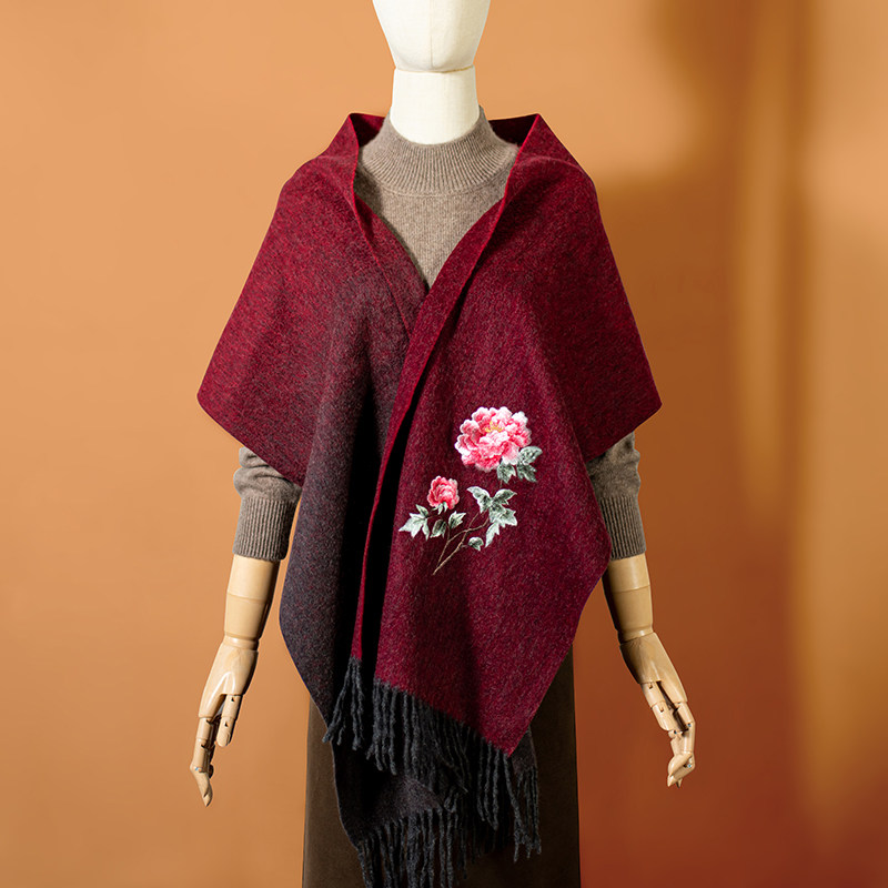 苏绣2024秋冬季新款羊毛刺绣围巾女中国风送长辈妈妈婆婆羊绒围脖,服饰配件/皮带/帽子/围巾,围巾/丝巾/披肩,淘宝优惠券,粉丝福利购,淘宝优惠卷