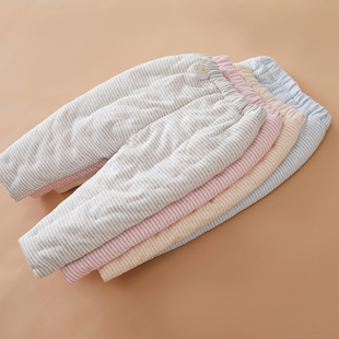 居家婴儿棉长裤 男女宝宝加厚保暖秋冬季 子 手工纯棉花棉裤 幼儿童装