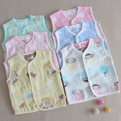 婴幼儿纯棉纱布春秋保暖马甲背心
