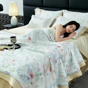 2026新款50S天丝镂空夏被四件套夏凉被空调被夏季丝滑凉感被子