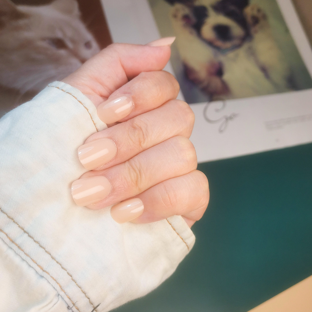 短款-嬛嬛同款裸肤色美甲穿戴甲气质自然优雅古风假指甲贴片短款