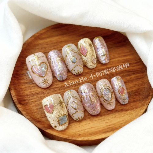 【  浪漫予野 】小何家纯手工穿戴甲·高级手绘美甲贴片