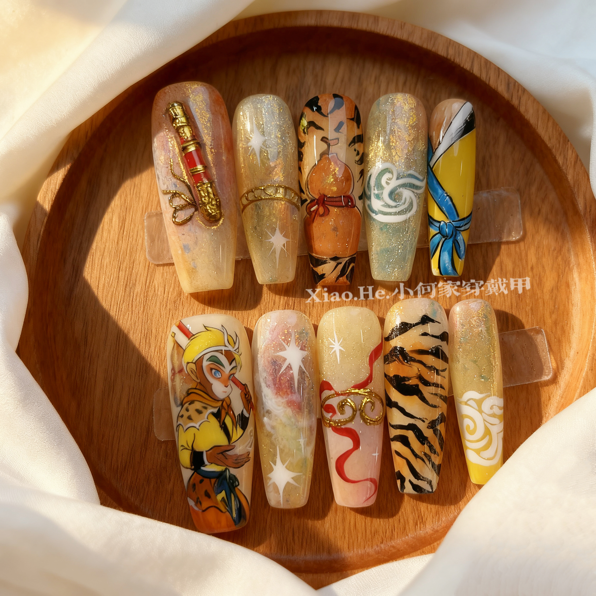 【 孙行者 】小何家纯手工穿戴甲·高级手绘美甲贴片