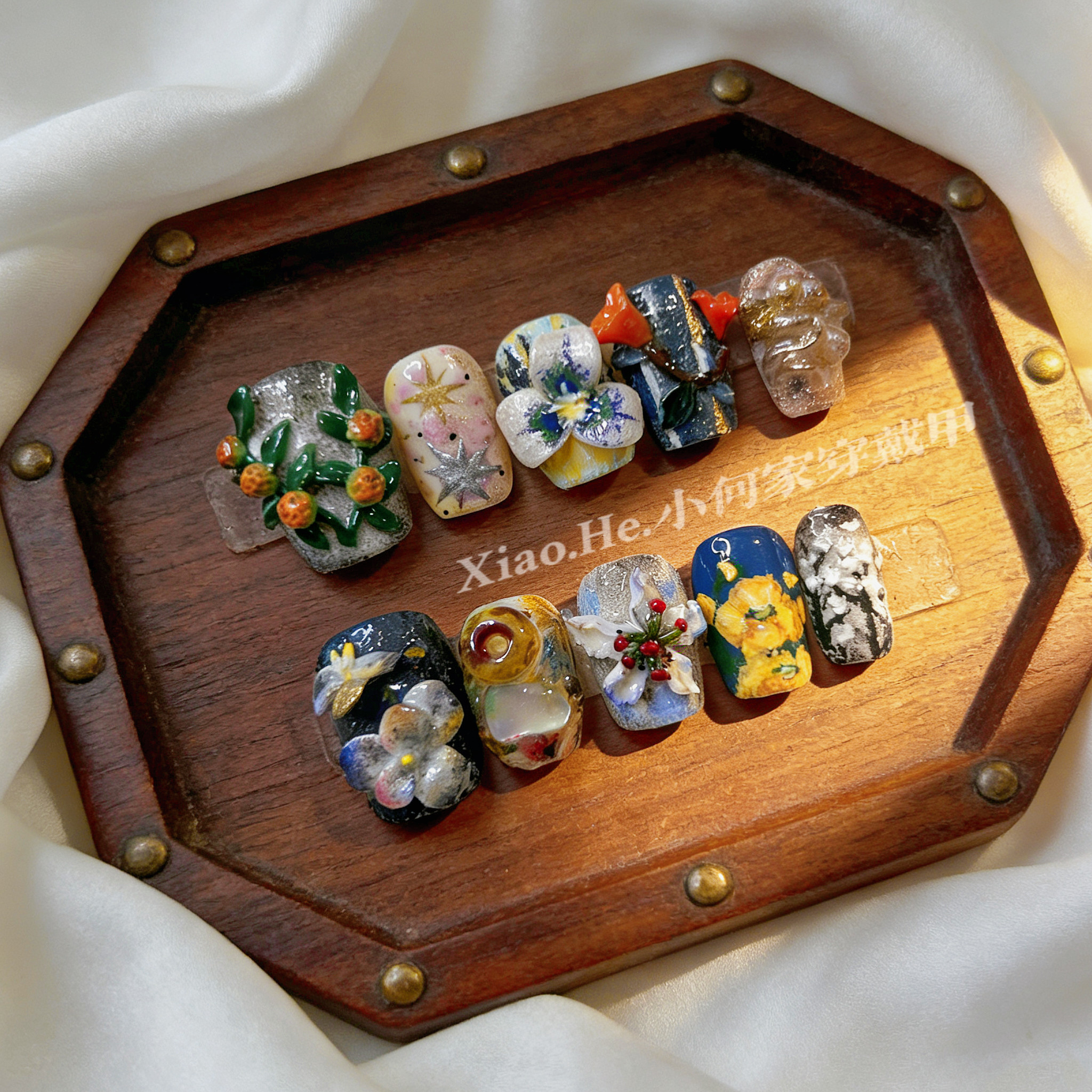 【覆挽山】小何家纯手工穿戴甲·高级手绘美甲贴片,商务/设计服务,礼品定制,淘宝优惠券,粉丝福利购,淘宝优惠卷