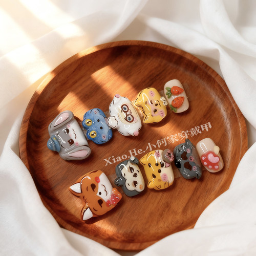 【   动物城】小何家纯手工穿戴甲·高级手绘美甲贴片