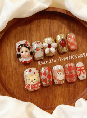 MLY【 岚岩】小何家纯手工穿戴甲·高级手绘美甲贴片