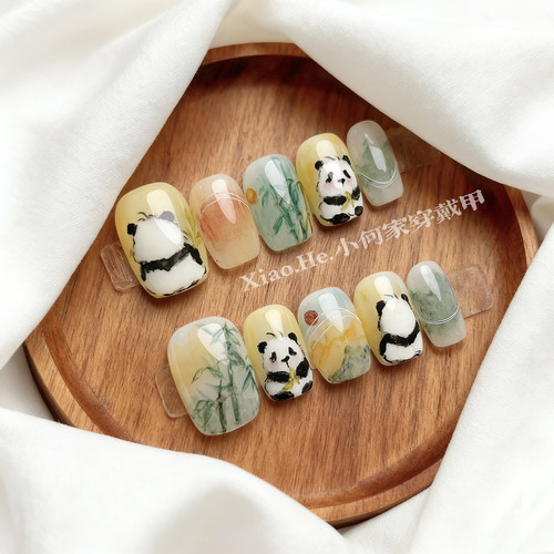 【  小团团】小何家纯手工穿戴甲·高级手绘美甲贴片