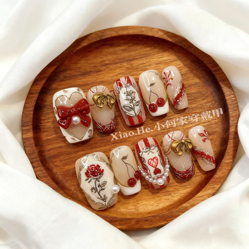 【 遥葵】小何家纯手工穿戴甲·高级手绘美甲贴片