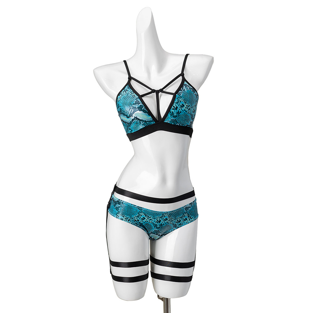 HOPEWIN新款蛇纹&豹纹钢管舞服装女性感现代练功服紧身个性化分体