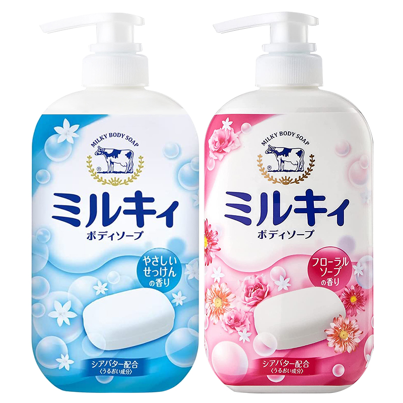 日本COW保湿沐浴露清新花香温和沐浴乳550ml