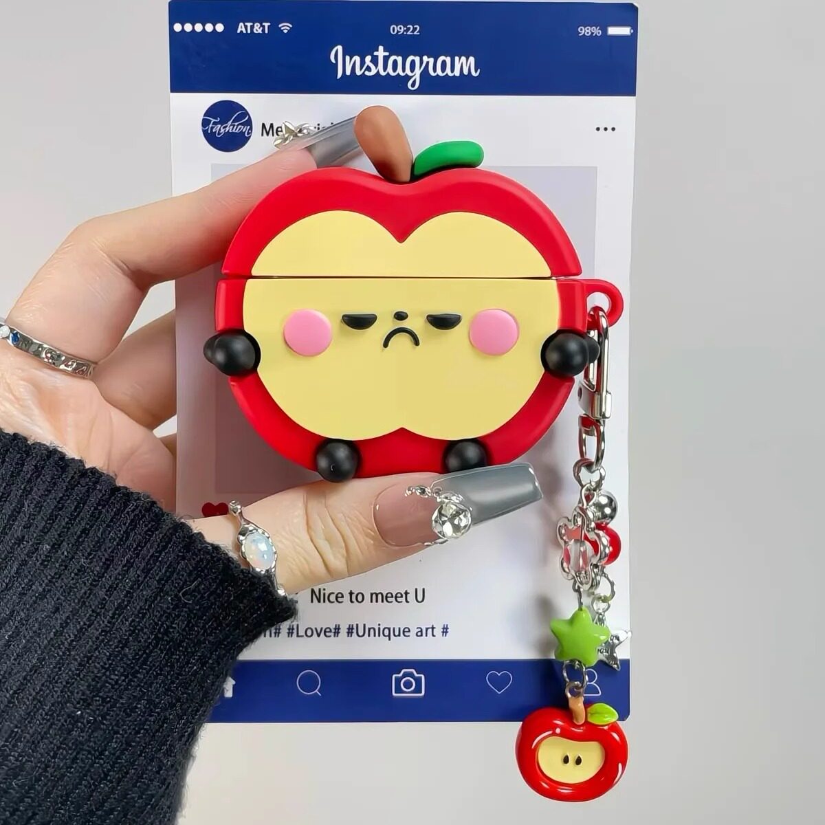 thumbnail for Fun, funny, angry, sun, fruit for AirPods4 generation earphone case, Apple airpodsPro, 2nd generation case, airpods3 generation, niche cute silicone, 1 2nd generation couple soft case