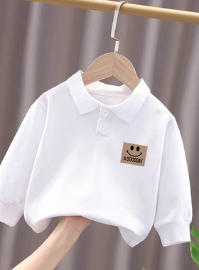 男童女童洋气打底衫儿童2026纯棉长袖T恤春秋季宝宝polo衫上衣服