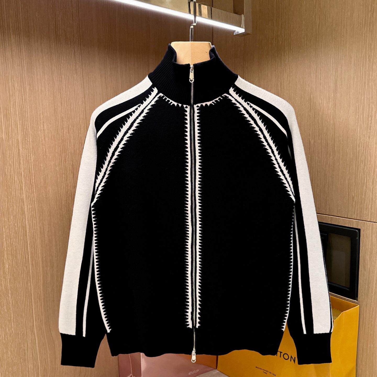 美式复古潮流衣服男款撞色开衫秋冬新款休闲半高领上衣毛衣外套男