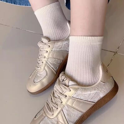 韩玛斯男女低邦中筒棉麻吸汗袜子