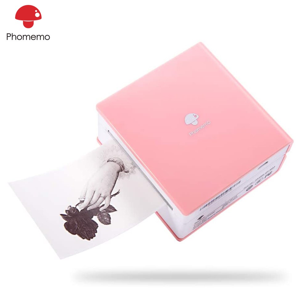 M02 Mini Wireless hermal Printer Portable Pocket Mobile Blue