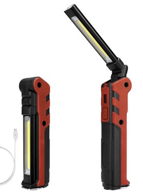 USB Rechargeable Foldable COB Flashlight Torch Portable LED