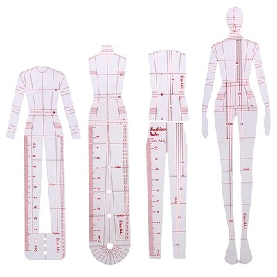 5pcs/set Women Fashion Drawing Ruler Figure Drawing Templat