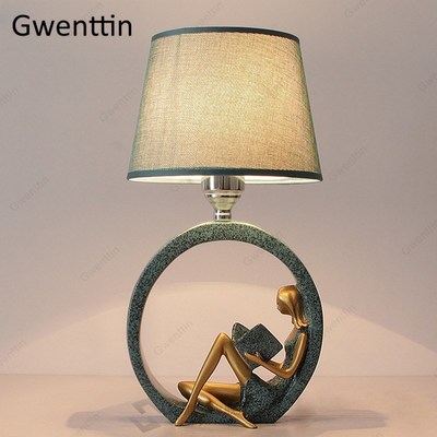 Reading Girl Table Lamp Modern Standing Desk Light for Bedro