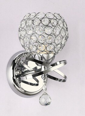 European Sliver Gold Crystal Bedside Wall Lamp  Sing