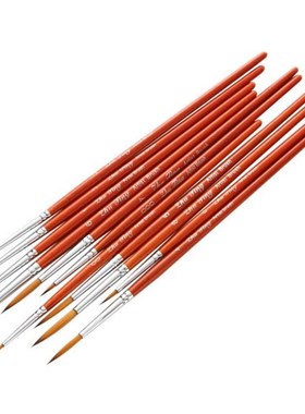 11pcs long hook line pens transparent red wooden stroke pen