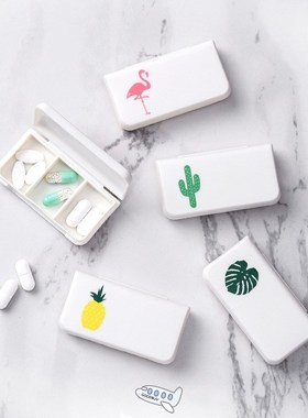 1pc Portable Mini Pill Case Medicine Boxes 3 Grids Travel Ho