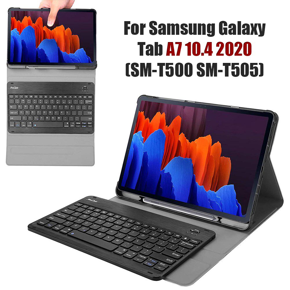 Leather Tablet Case With Keyboard For Samsung Galaxy Tab A7