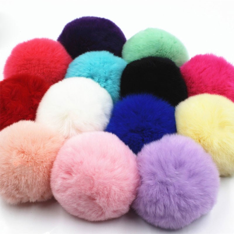 8CM Faux Rabbit Fox Fur Pom Pom Ball Fluffy Plush Pompom for