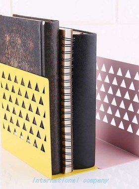 Metal Hollow Desktop Organizer Bookends Book Ends Support St