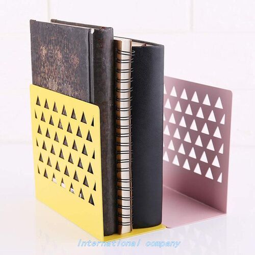 Metal Hollow Desktop Organizer Bookends Book Ends Support St