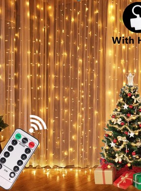 Christmas String Light Curtain Garland Merry Christmas Decor