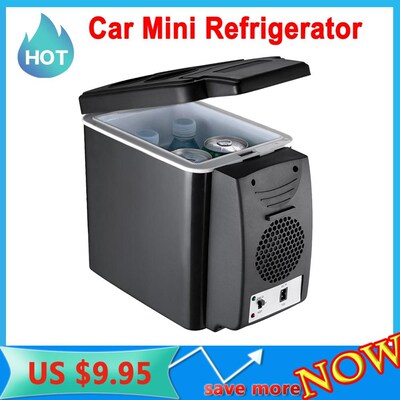 Portable 12V 6 Liter Car Mini Refrigerator Lightweight Dual-