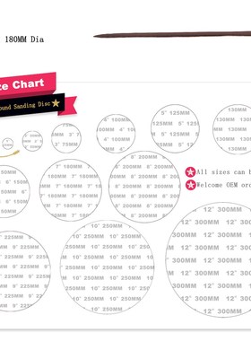 5pcs 7 Inch 180mm Sanding Discs Hook & Loop Dry Sandpape