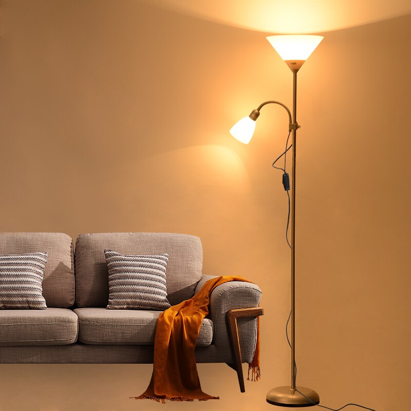 Creative Nordic design simple study double head floor lamp a